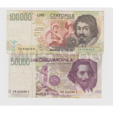 50000 lire e 100000 lire Repubblica Italiana 